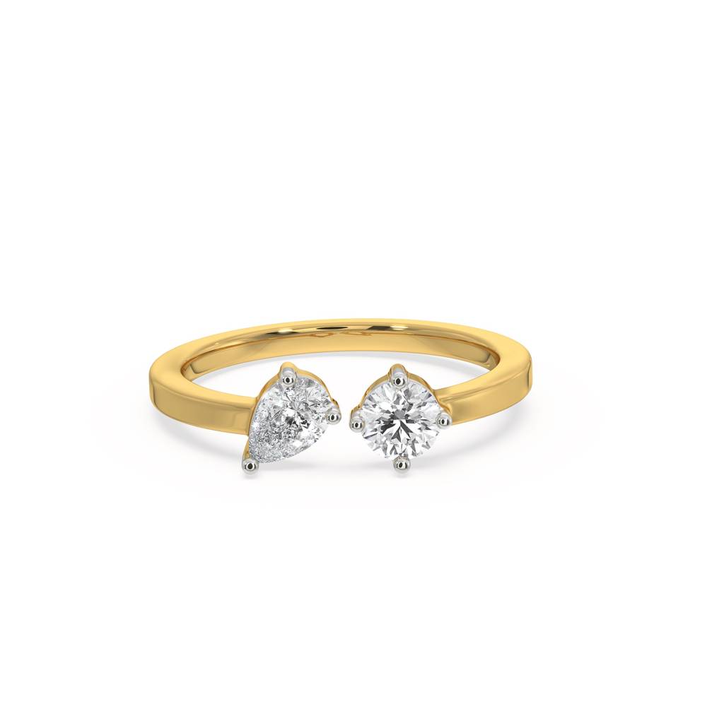 0.41Ct Lab Grown Diamond Ring In 18Kt Gold Vermeil : LLRG0112