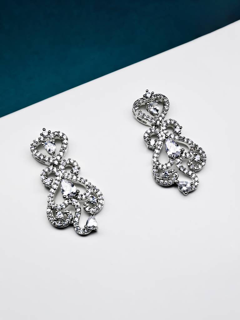 Ratna Necklace With Earrings | American Diamond : RKNP000023