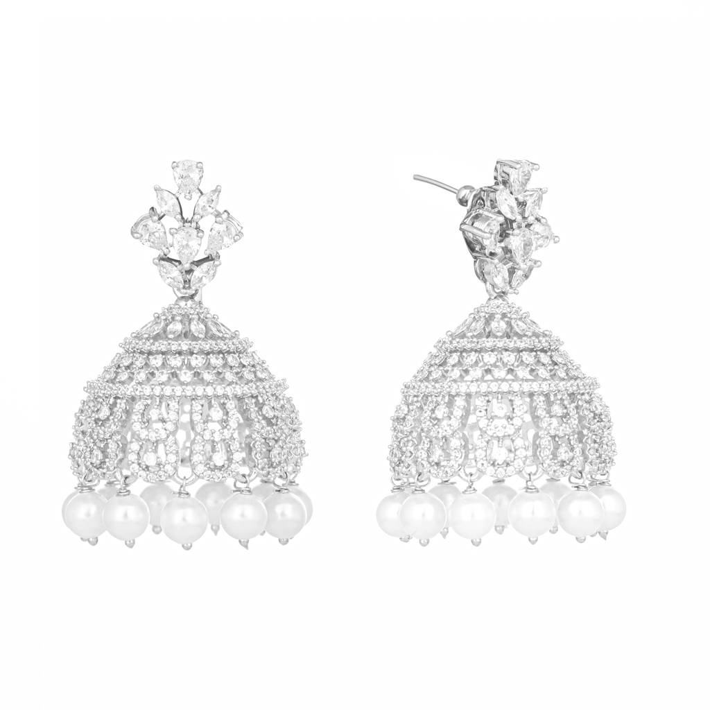 Radiant Pearl Anti Tarnish Jhumka : YI24A0280E