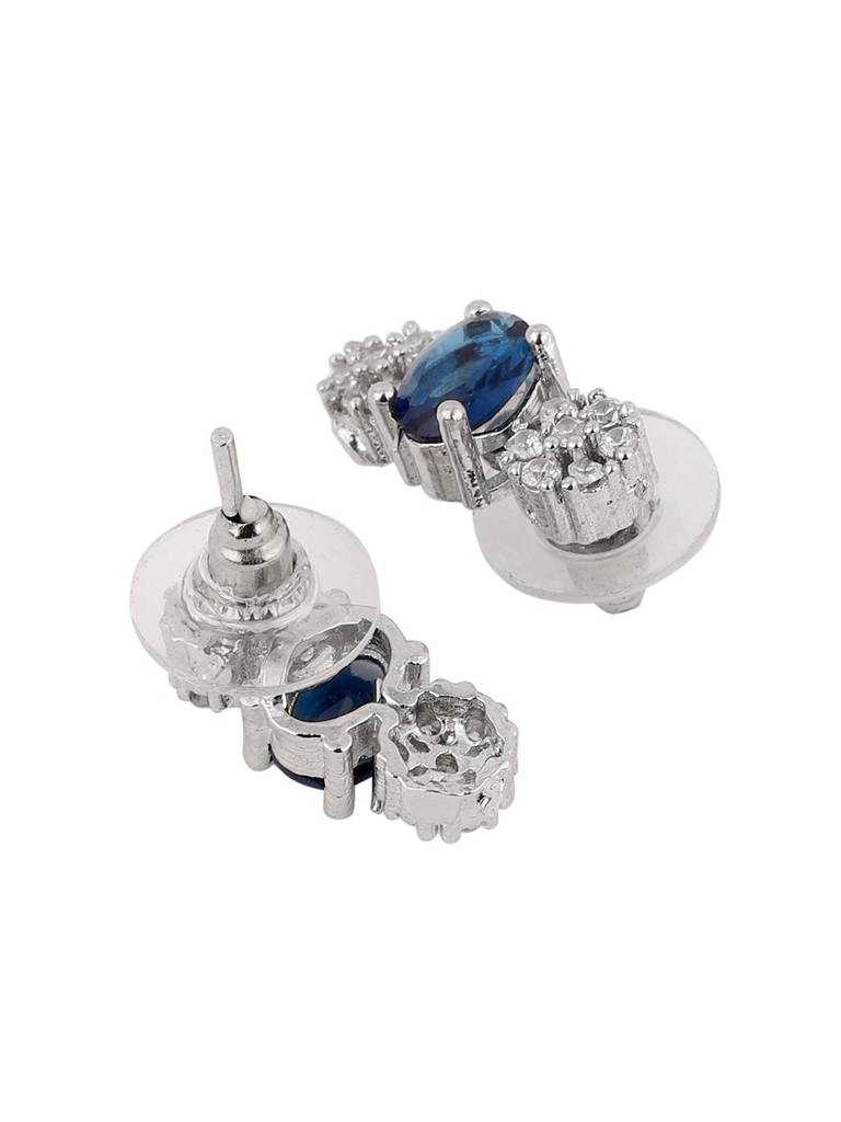 Royal Blue Stone & American Diamond Necklace Set For Women : kareenaK-JS