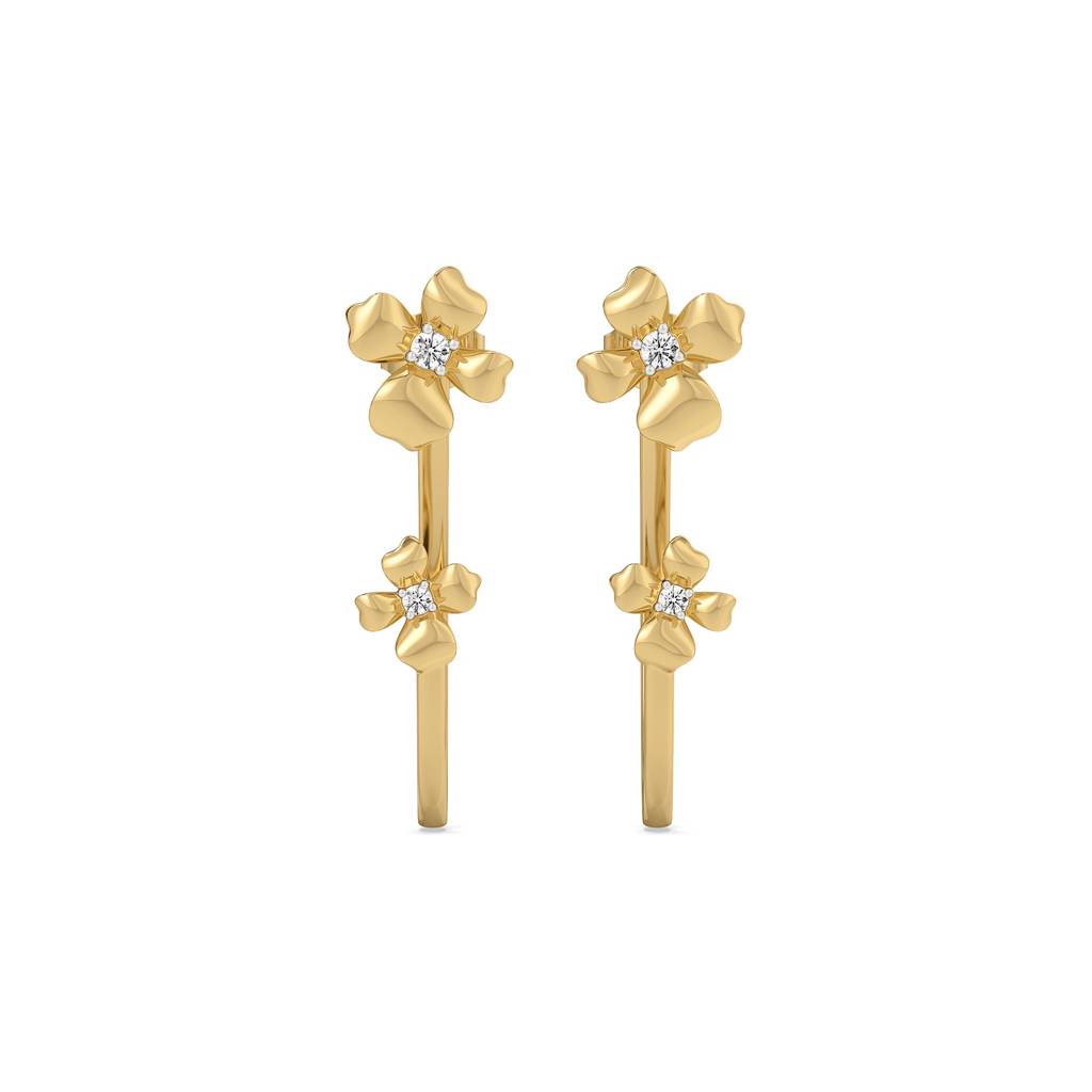 0.14Ct Lab Grown Diamond Earring In 18Kt Gold Vermeil : LLER0103