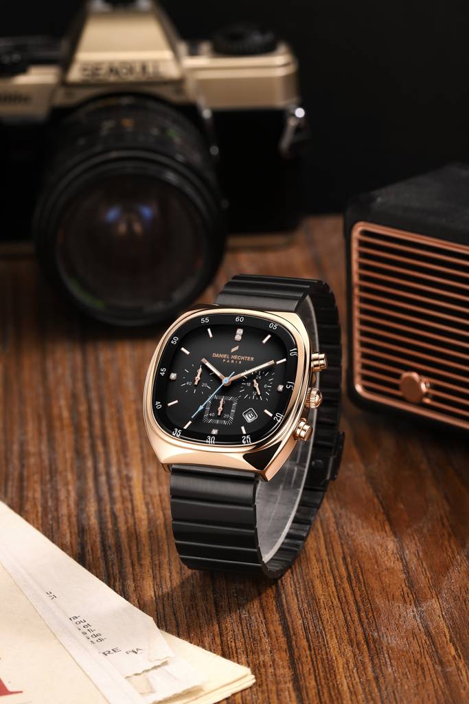 Daniel Hechter Paris Bercy Collection Modern Multi Functional Watch For Men With Square Dial And Stainless Steel  : DHM1001-11