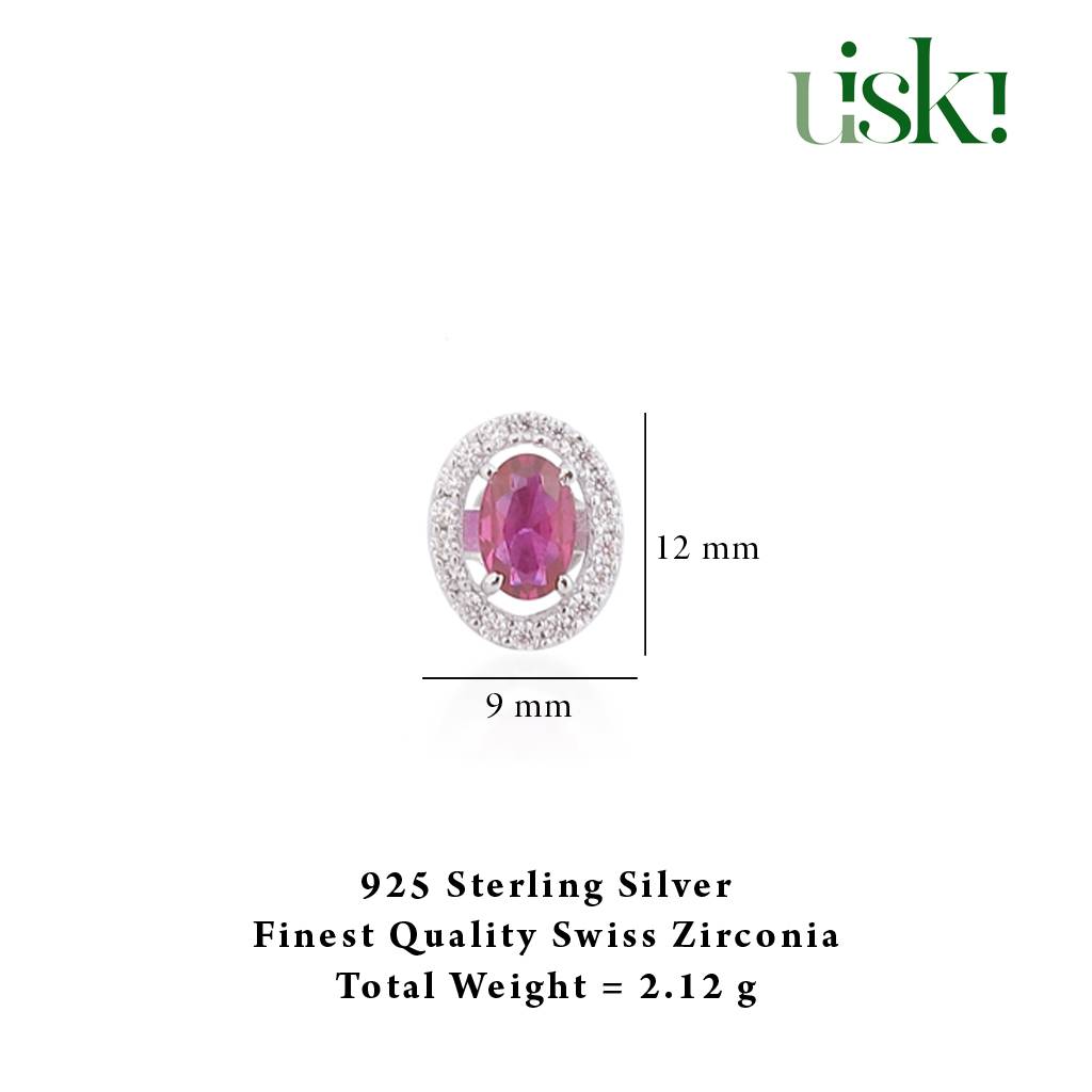 Iski Uski 925 Sterling Silver Kyle Ruby Drop Earrings