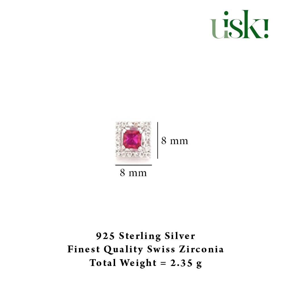 Iski Uski 925 Sterling Silver Evika Ruby Drop Earrings