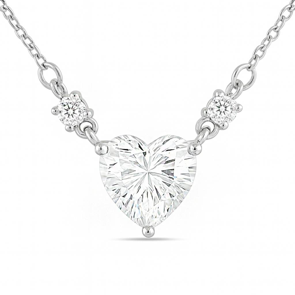 You Have My Heart Rhodium Plated Necklace : NL-30397-R