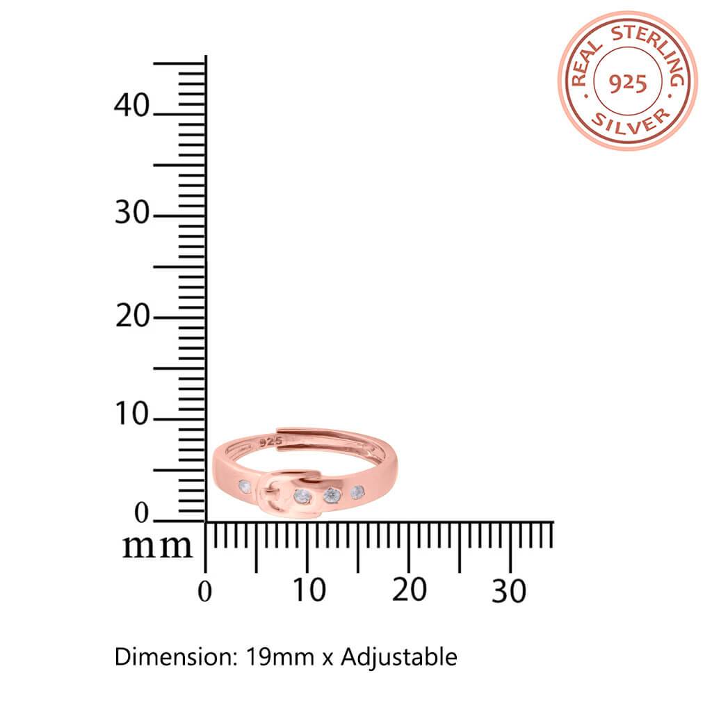 Rose Gold Belt Style Promise Ring : ZLCPLR-1015-WR