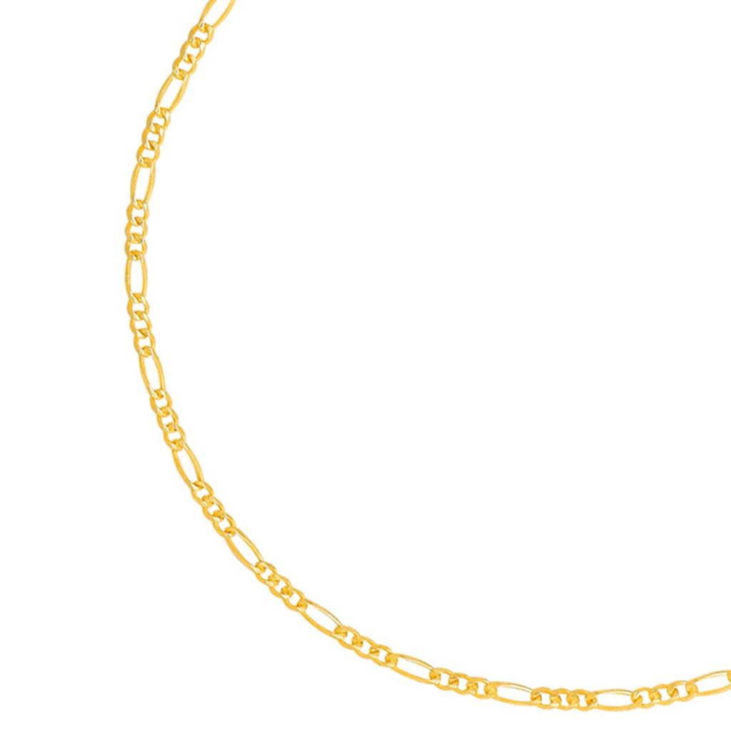 Minimalist Gold-Plated 925 Sterling Silver Women'S Figaro Chain Bracelet : BR-80423-G