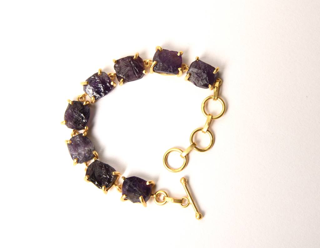 Uncut Amethyst Bracelet : NAGB07