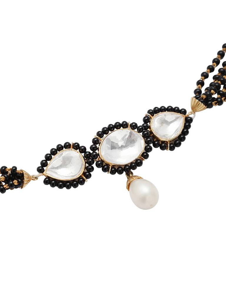 Authentic Silver Black Bead Choker Mangalsutra : U080SG022N0256