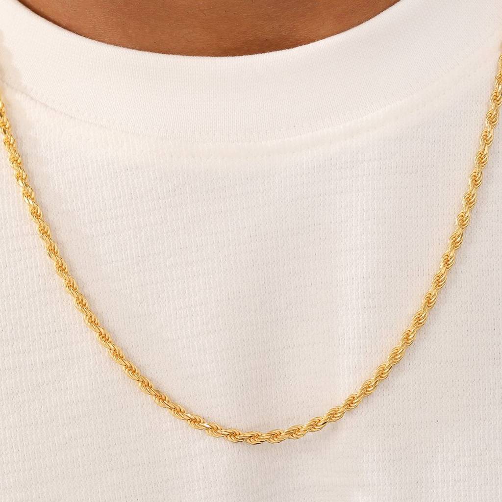 The Modern Twist Gold-Plated Sterling Silver Chain For Him : M-CH-10068-20-5-G