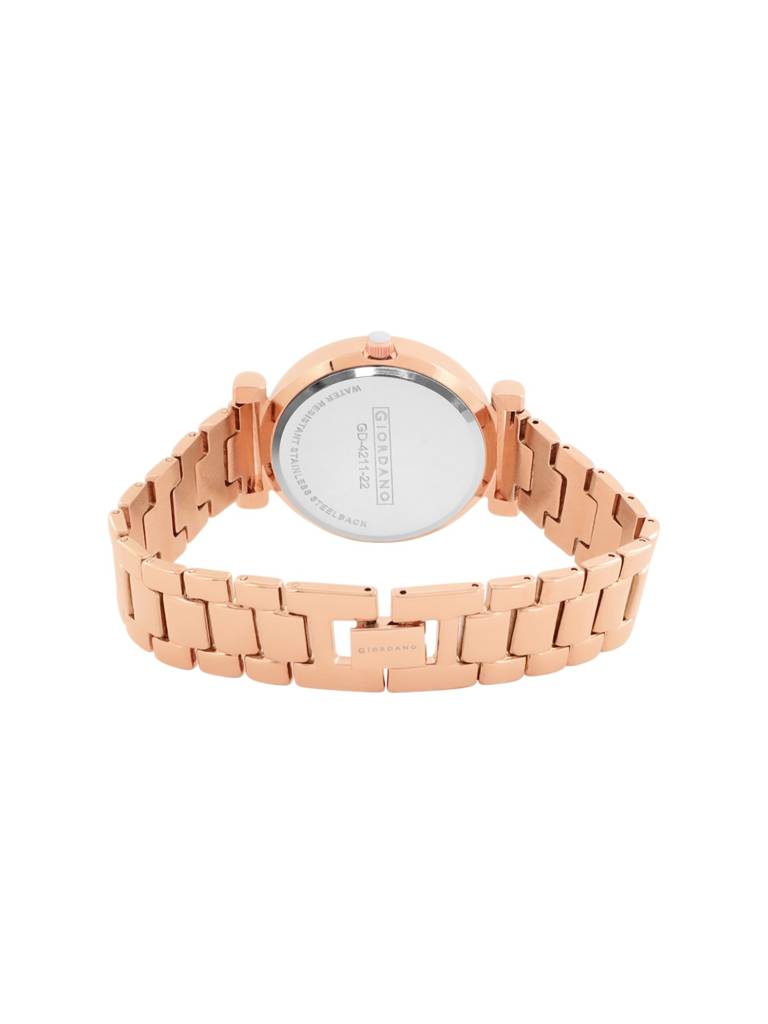 Analog Wrist Watch For Women Stylish Metal Strap With Water Resistant 3 Hand Mechanism For Girls & Ladies To Comp : GD-4211-22