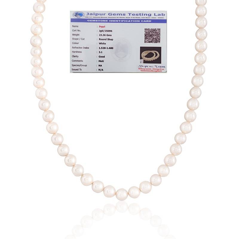 925 Silver Pearl Necklace Single Line : IS-NC-PC-1146