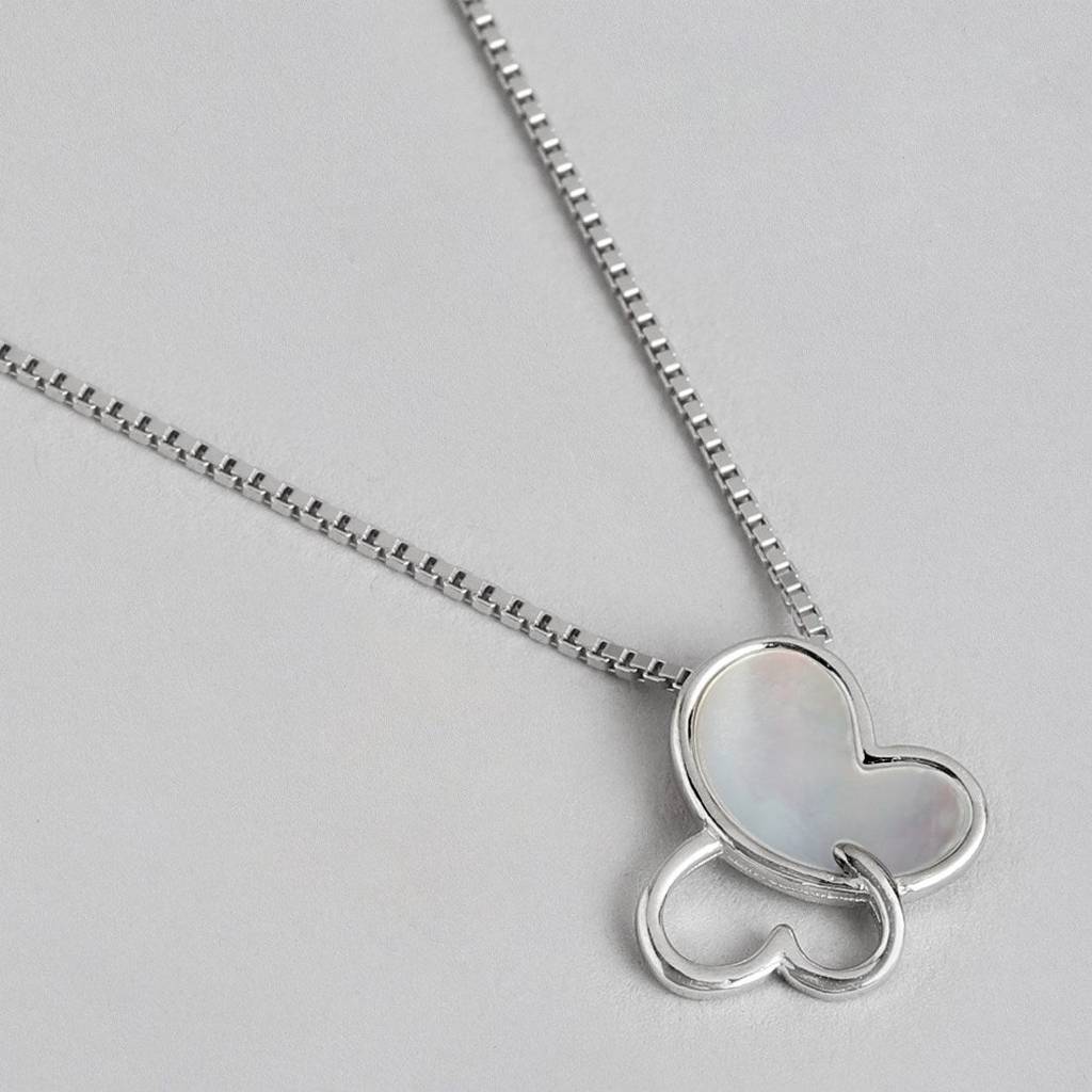 Whimsical Flutter Rhodium-Plated 925 Sterling Silver Butterfly Necklace : NL-30239-R