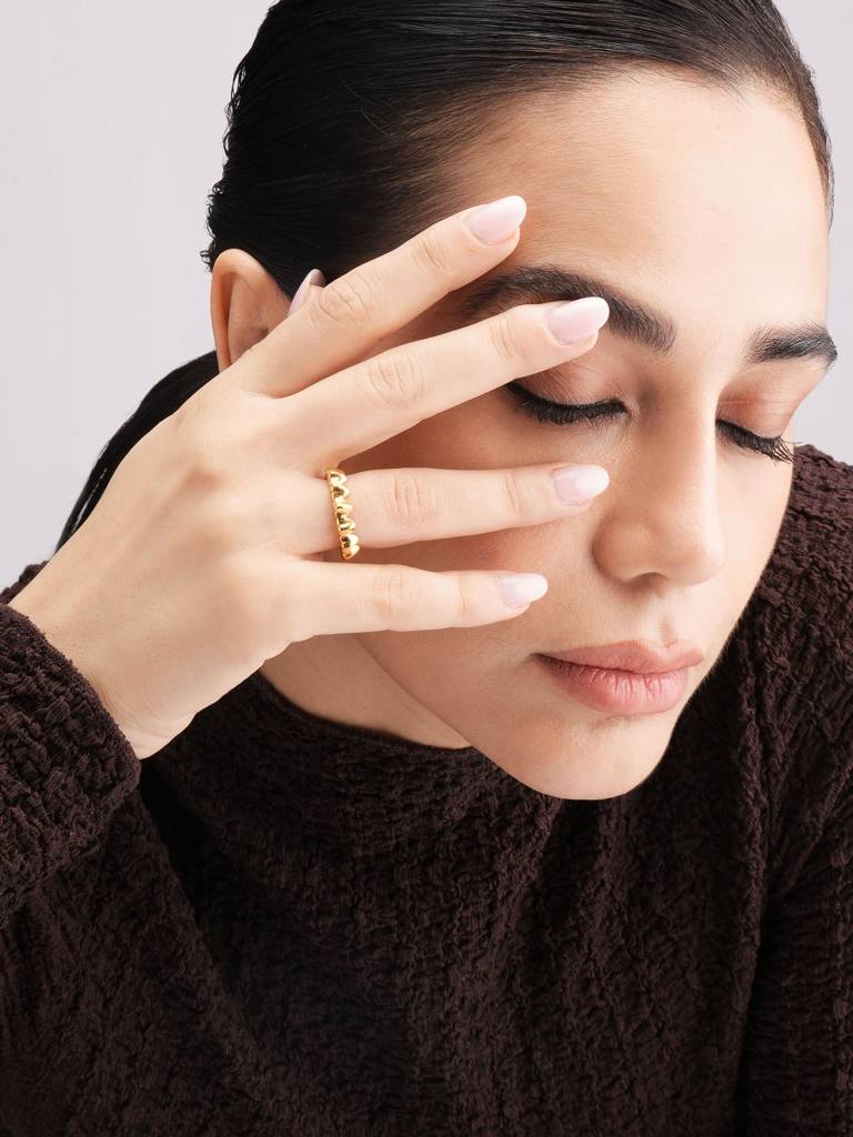 Palmonas Tiny Connected Hearts Ring For Women - Waterproof & Anti-Tarnish : SSWRG0832-A