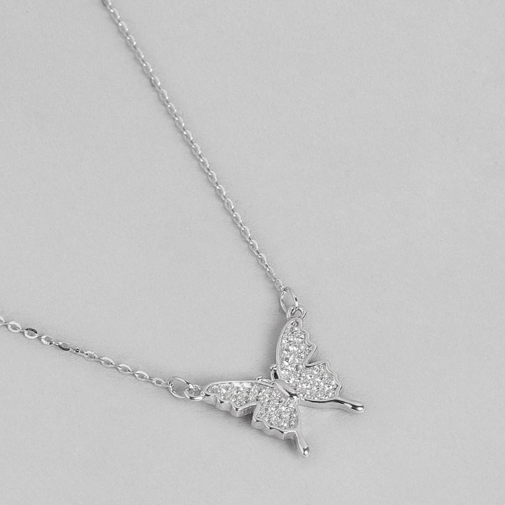Butterfly Cz 925 Sterling Silver Necklace : NL-30103