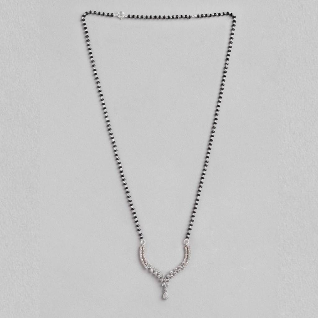 Dual Tone Radiance Cz 925 Sterling Silver Mangalsutra : MGS-10067-C-RRG