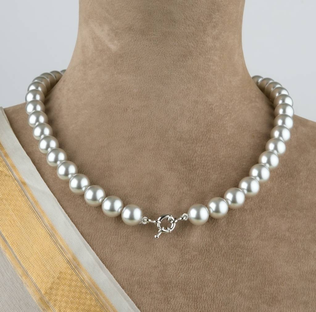 Silver Grey Pearls Necklace Set : PRMBS10