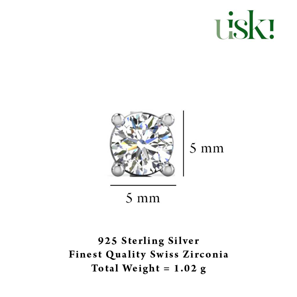 Iski Uski 925 Sterling Silver Sheena Solitaire Drop Earrings