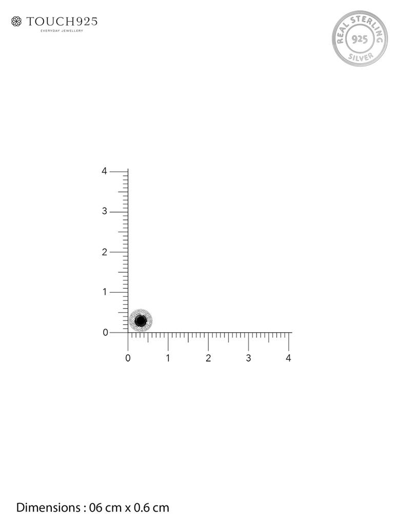 Midnight Pavé Silver Stud Earrings : EUS219