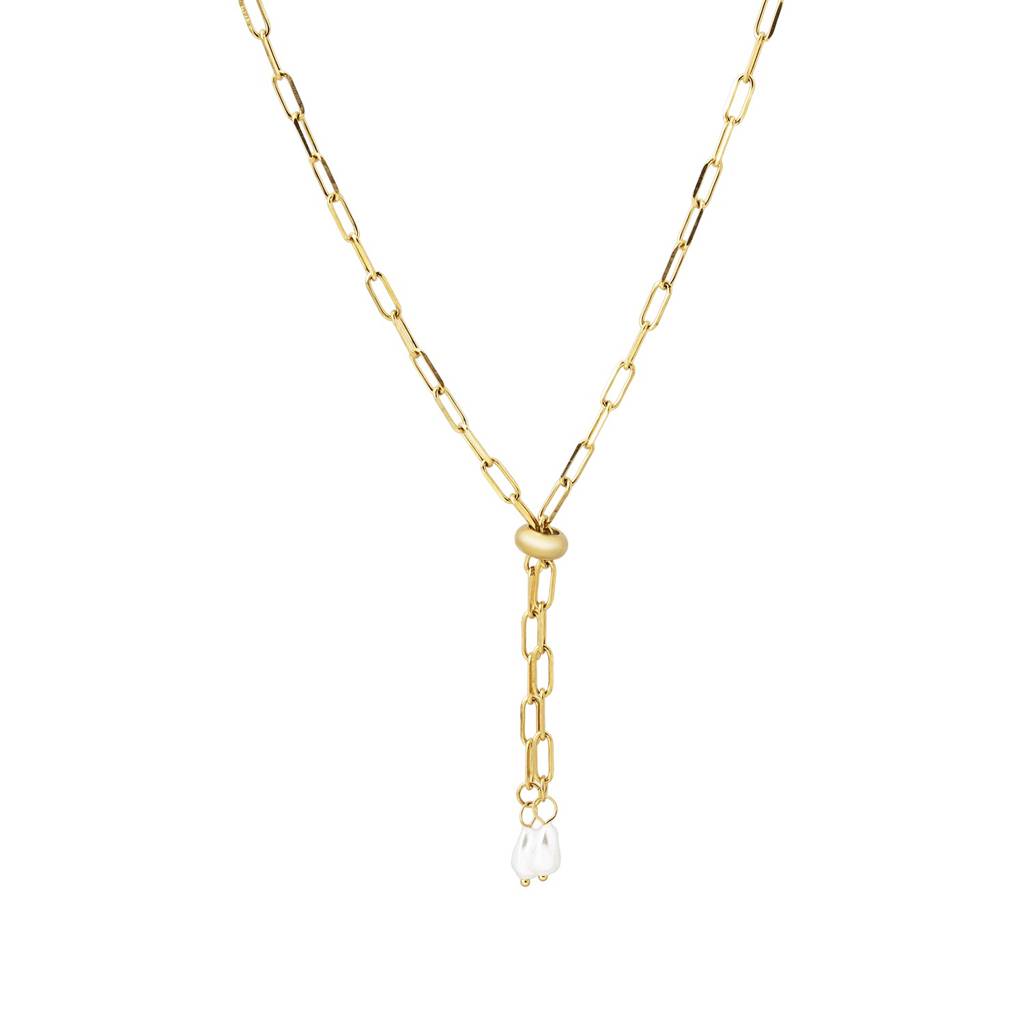 Pearl Luxe Lariat Necklace For Women - Waterproof & Anti-Tarnish : NK0883