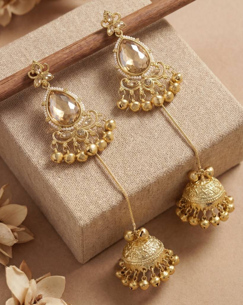 Gold Plated Brass Kashmiri Jhumka - Earrings For Women : KS203