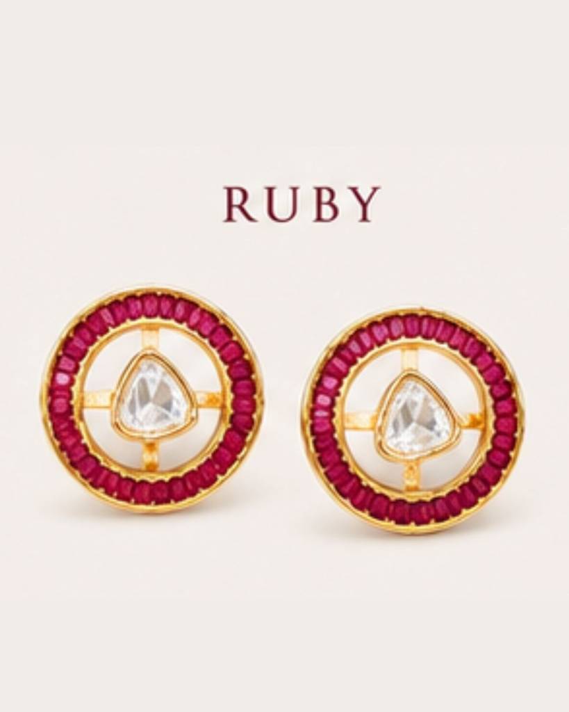 Convertible Kundan Stud Earrings For Women | Wear As Studs Or Statement Earrings : sm43