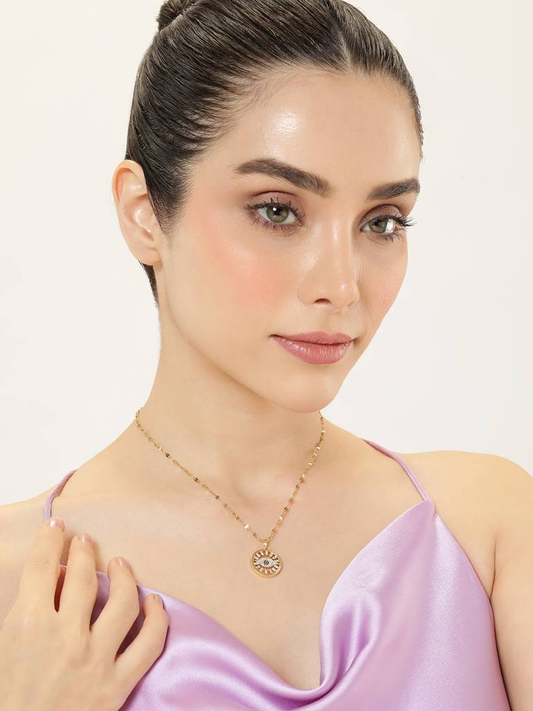 Evil Eye Stone Studded Pendant : AVPE10051