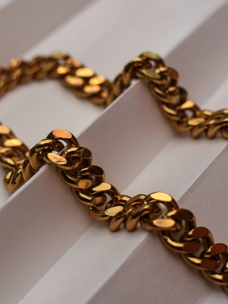 Chunky Gold Statement Chain 15Mm Â 18K Gold Plated Stainless Steel : MATC574GCC