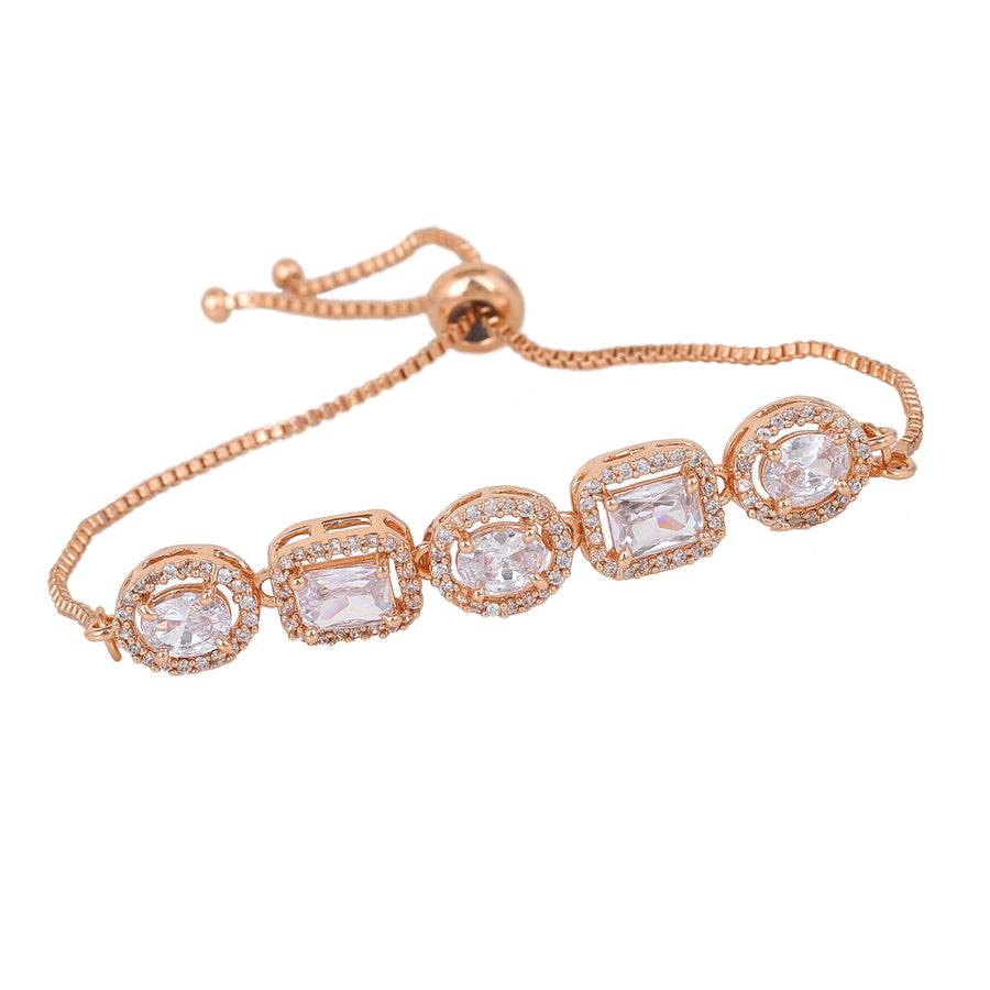 Estele Rose Gold Plated Cz Beautiful Designer Bracelet For Women : AD-051-RG-WEBR