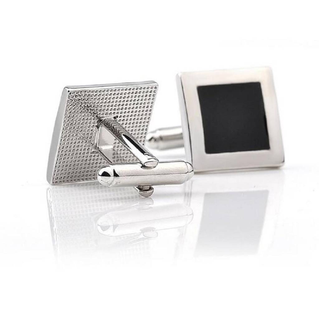 Stylish Black Business Suit Sleeve Decoration Square Shape Black Button Cufflinks For Men : PX9CL14
