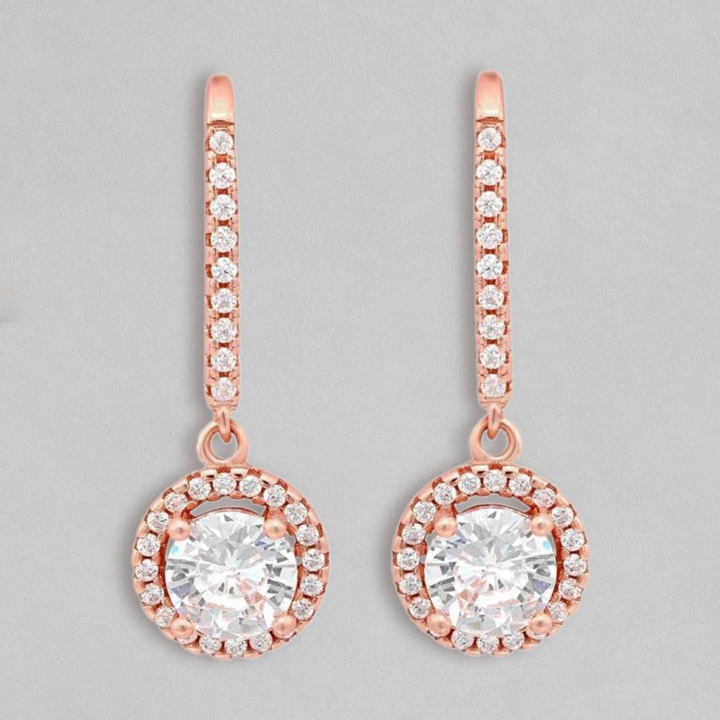 Chic Goddess Rose Gold Fish Hook 925 Silver Earrings : EAR-20066