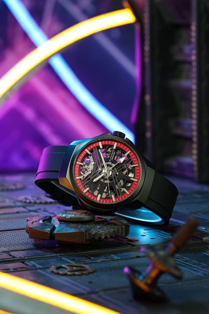 Premier Xapphire Collection Automatic Watch For Men With Round Skeleton Dial, Exposed-Gear Design, Luminous Hand : GZ-50232-02
