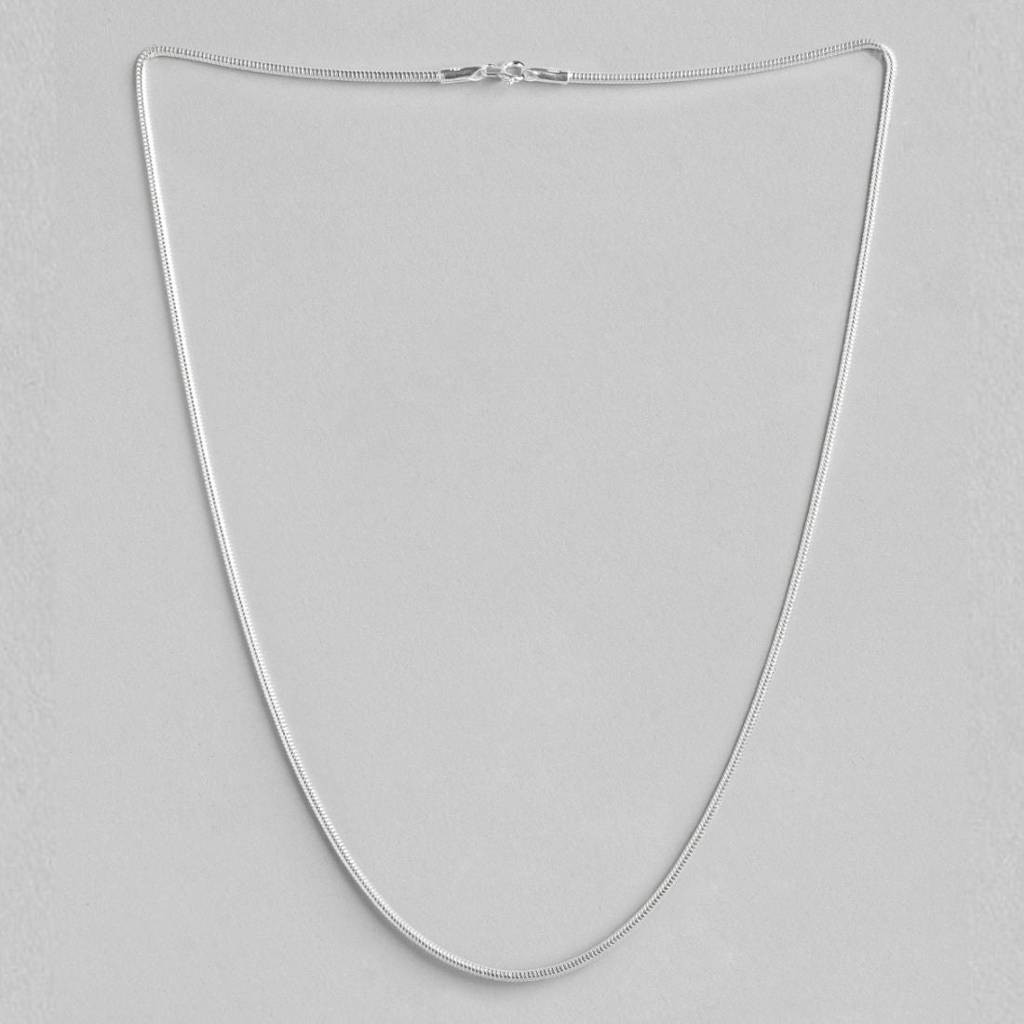 Serpentine Elegance 925 Sterling Silver Rhodium-Plated Snake Chain : CH-10049-S-18-INCH