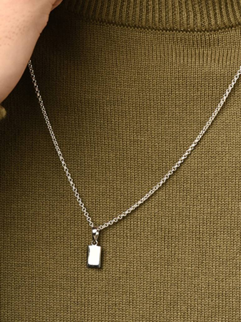 925 Silver Platinum Plated Isidor Men Pendant Without Chain Gift For Men & Boys : CSMNP2_NOCHAIN