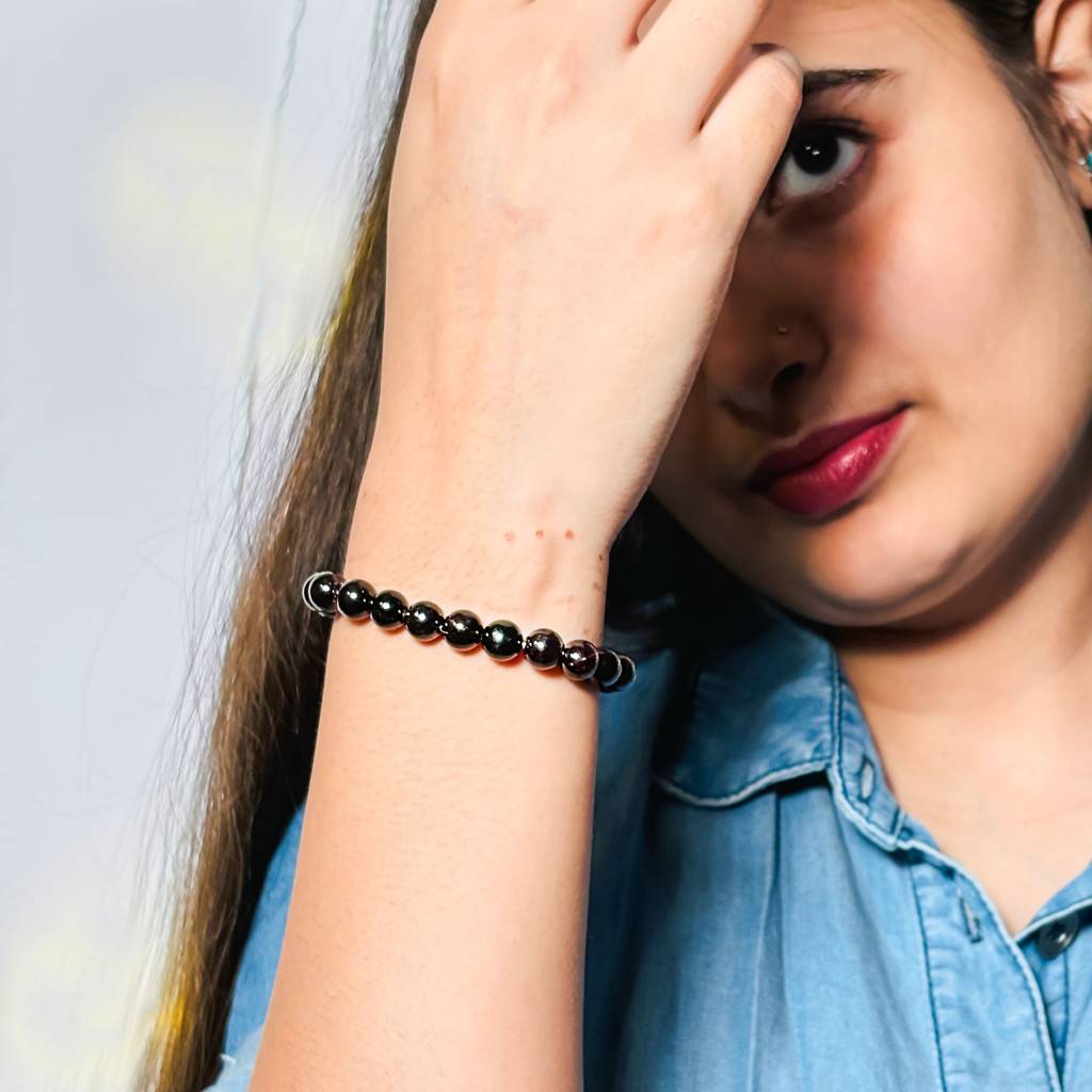 Natural Garnet Stone Bracelet : IS-BR-ST-1140