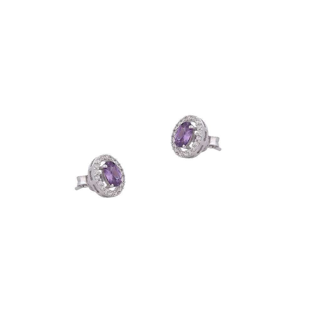 Iski Uski 925 Sterling Silver Maitri Amethyst Drop Earrings