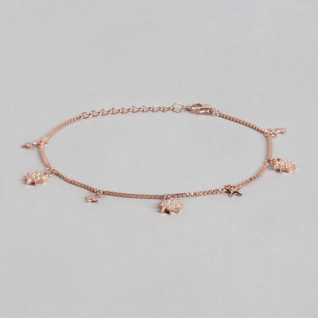 Starry Night 925 Sterling Silver Rose Gold Plated Bracelet : BR-80226-RG