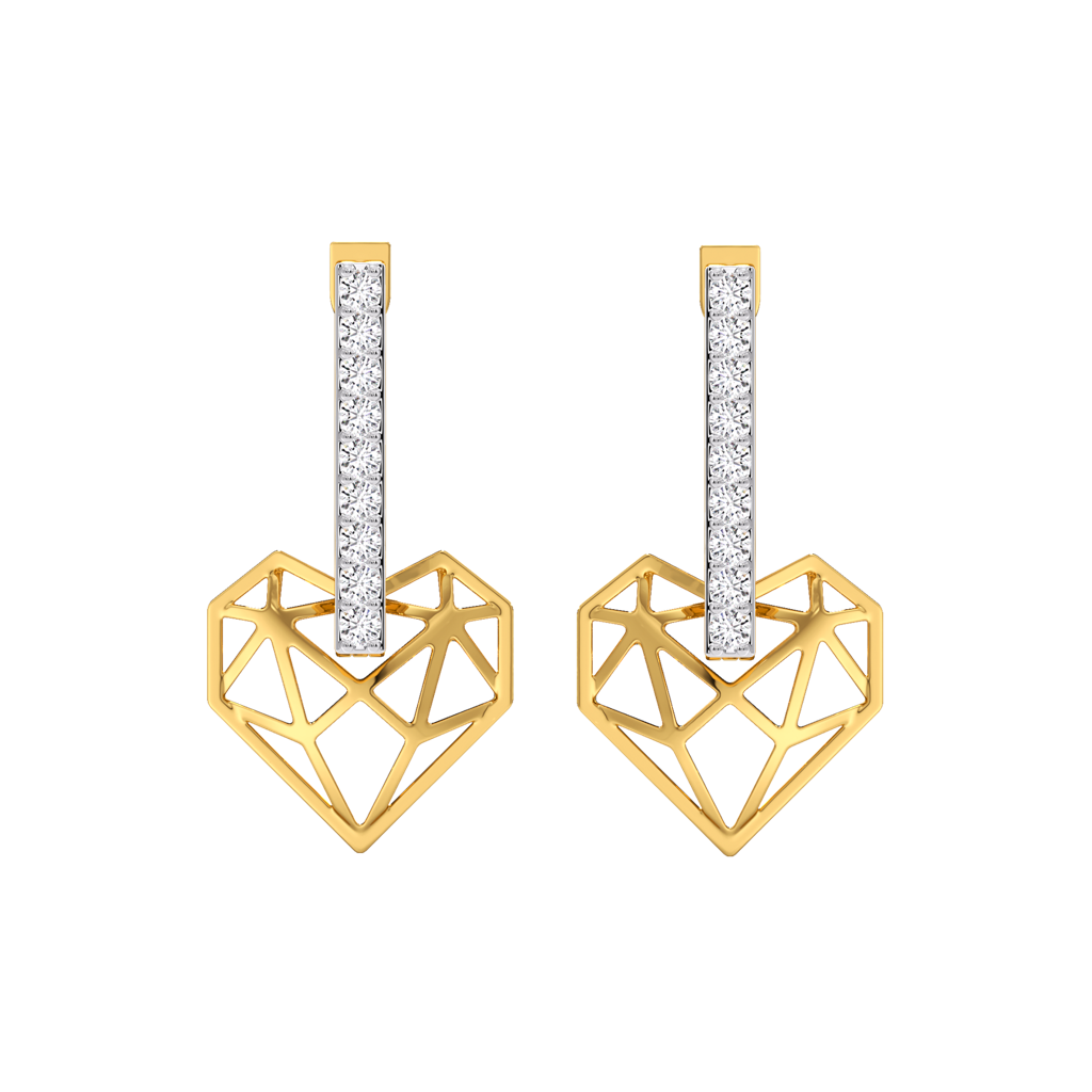 Heart Huggies - Lab Diamond Earrings : LLER0138