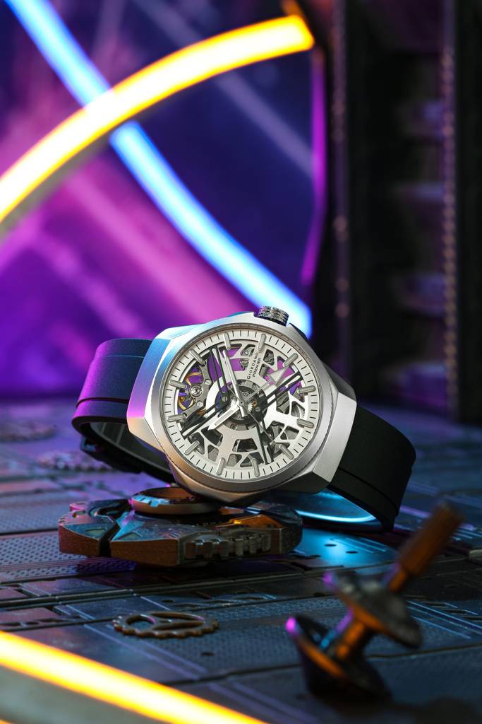Premier Xapphire Collection Automatic Watch For Men With Round Skeleton Dial, Exposed-Gear Design, Luminous Hand : GZ-50232-01
