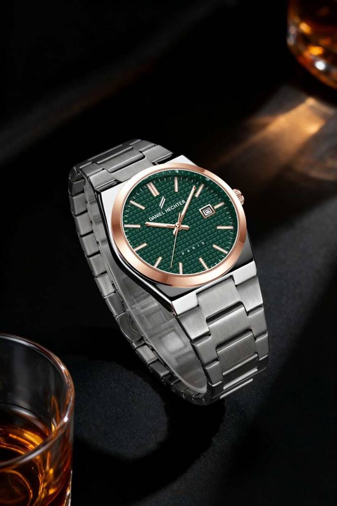 Daniel Hechter Paris Hoche Collection Formal Analog Watch For Men – Round Dial And Silver Stainless Steel Strap W : DHM1026-33