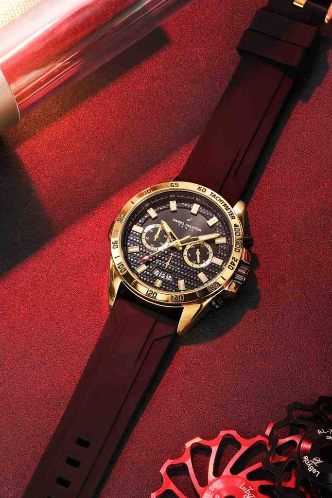 Daniel Hechter Paris Pantheon Collection Pantheon Collection Unique Multifunctional Watch For Men With Textured R : DHM1010-04