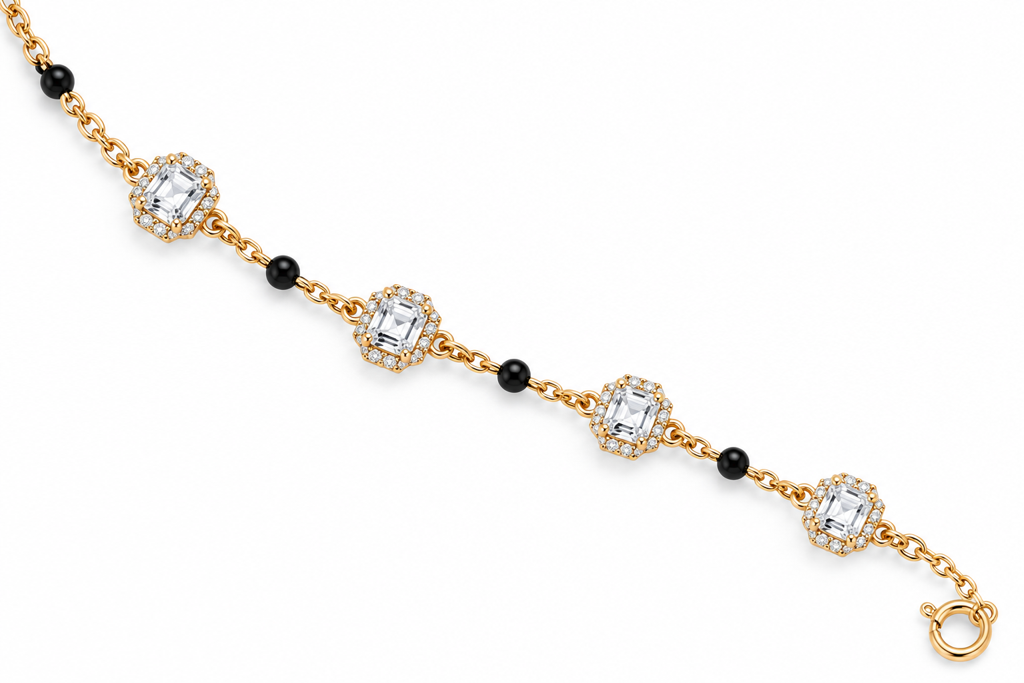 Eternal Spark Rose Gold Silver Mangalsutra Bracelet : B066