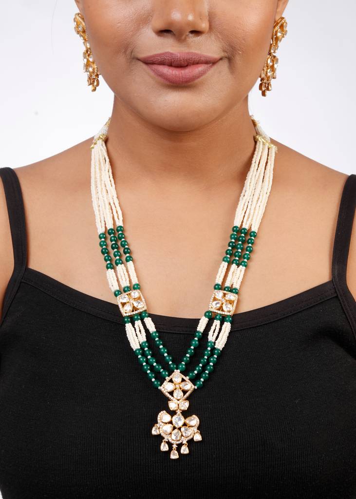 Moissanite Polki Necklace Set 9 : PJ131