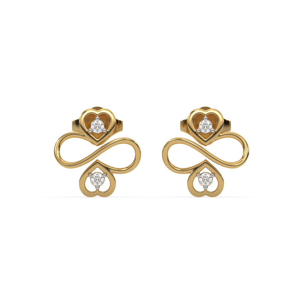 Infinity Clover - Lab Diamond Stud Earrings : LLER0141