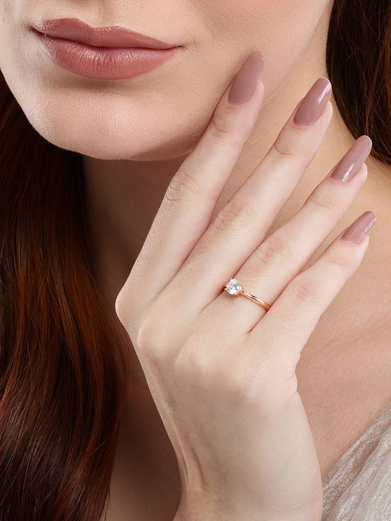 American Diamond Pristine 5Mm Solitaire Ring : YI24A0677R