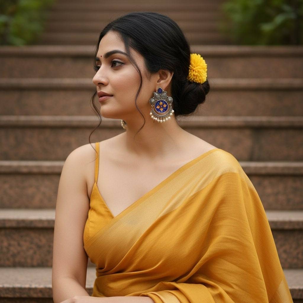 Indigo Blossom Artisan Chanbali : HSPKEAR1671