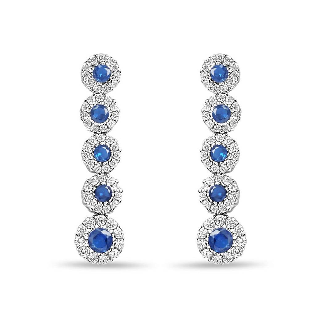 Flowing Elegance Rhodium Plated 925 Sterling Silver Earrings : EAR-20858-R