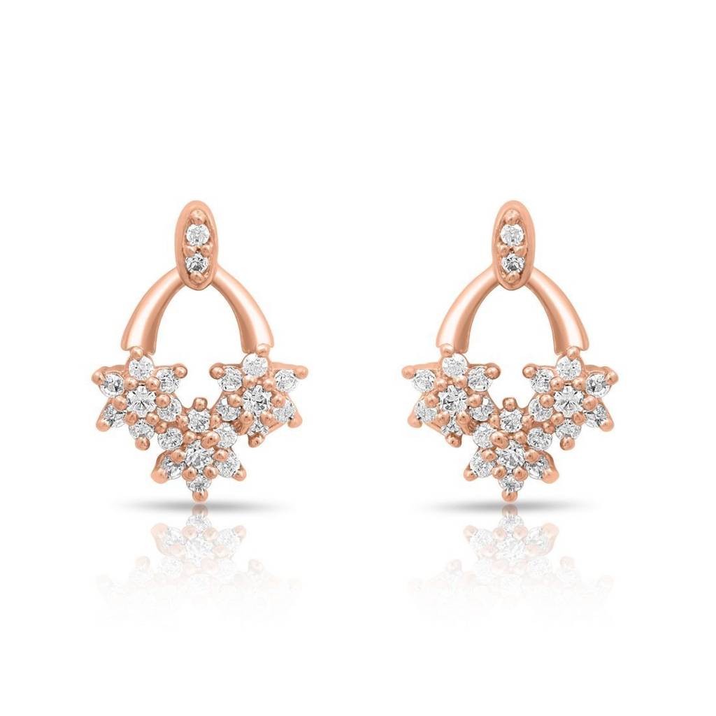 Fancy Rose Gold Plated 925 Sterling Silver Earrings : EAR-20827-RG
