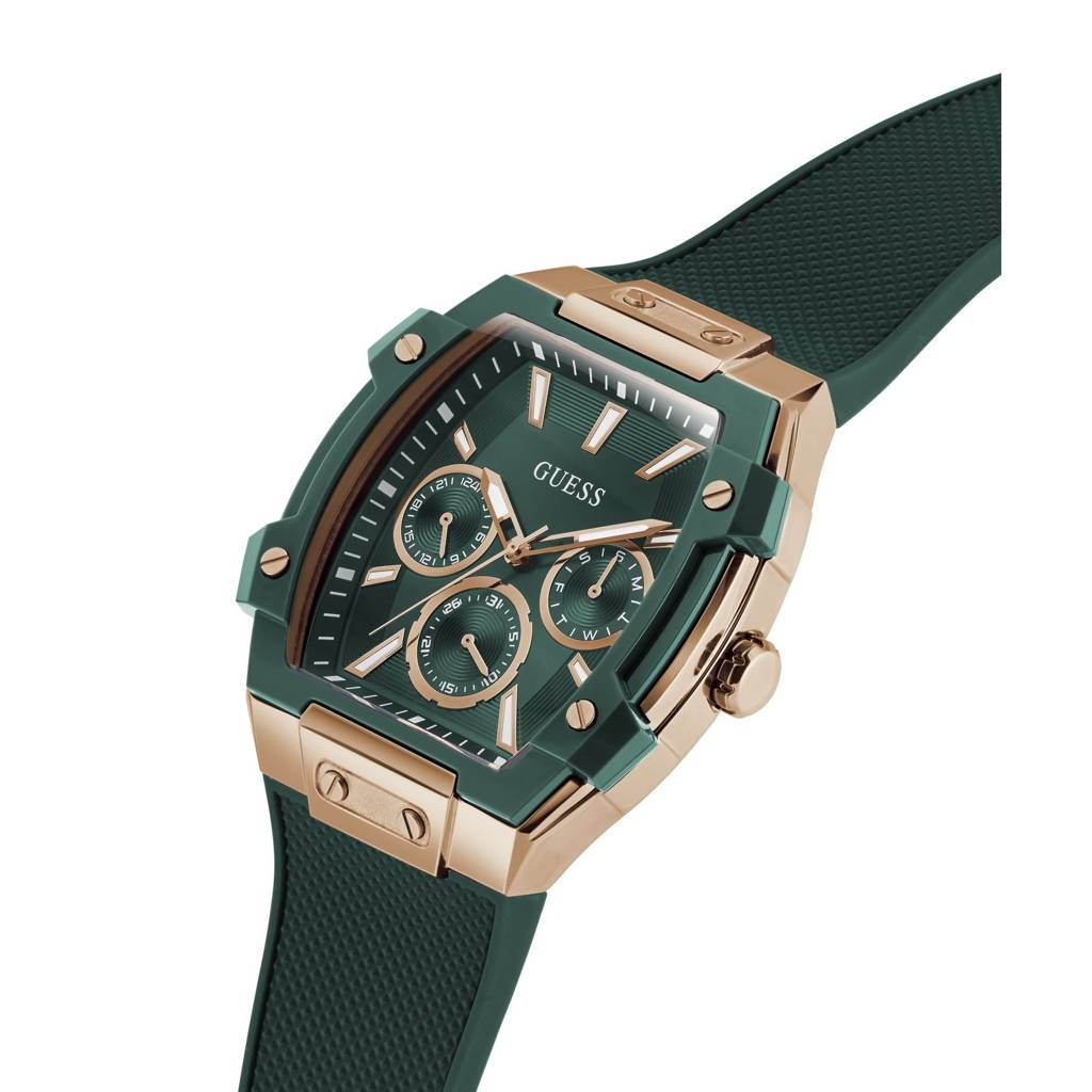 Guess Rectangle 44Mm Green Dial Analog Men Watch - Gw0956G6 | Guess ...