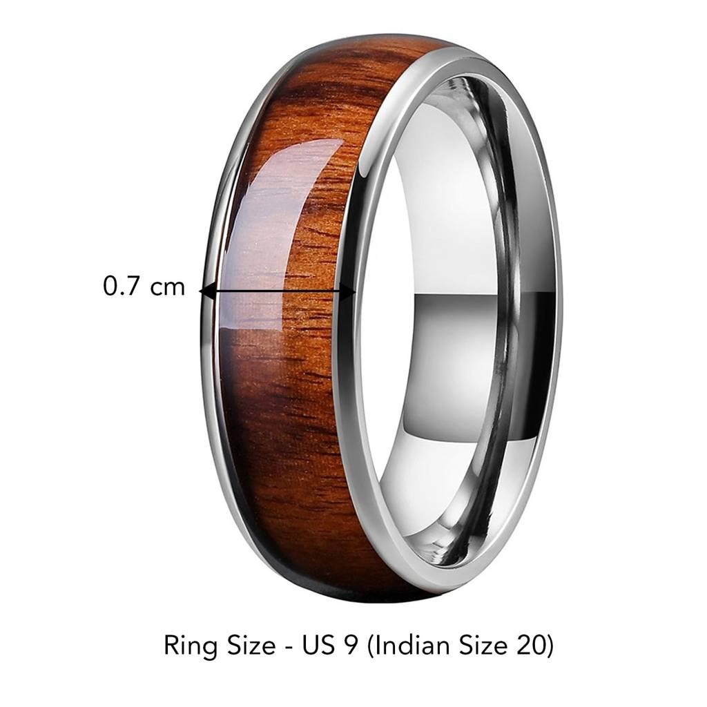 8Mm Santos Rosewood Wood Titanium Band For Men Engagement Ring : PX8R05-9